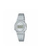 Casio Watch Chronograph Battery with Silver Rubber Strap