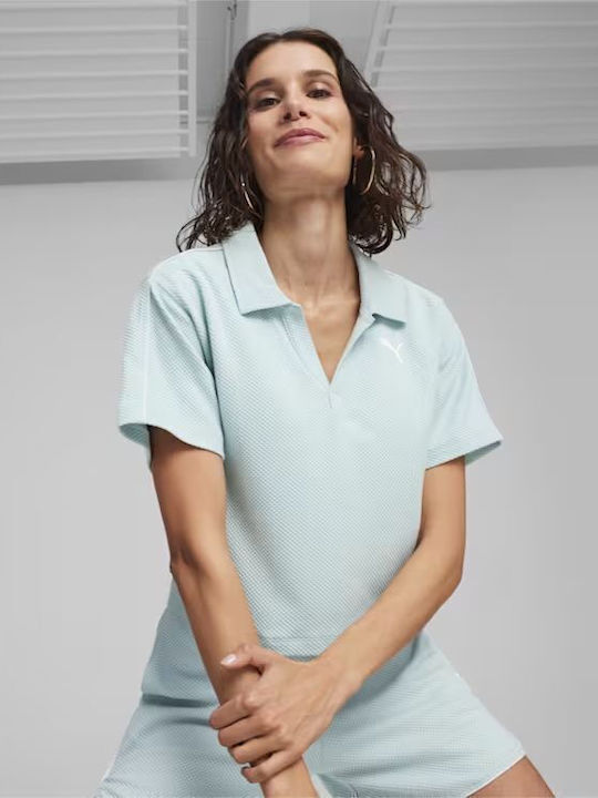 Puma Women's Athletic Polo Shirt Short Sleeve Turquoise