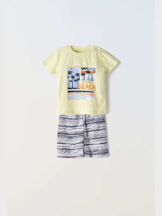 Hashtag Kids Set with Shorts Summer 2pcs yellow