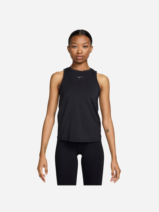 Nike One Classic Γυναικείο Αθλητικό Crop Top Αμάνικο Μαύρο