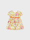 Mayoral Kids Dress Satin Short Sleeve Colorful