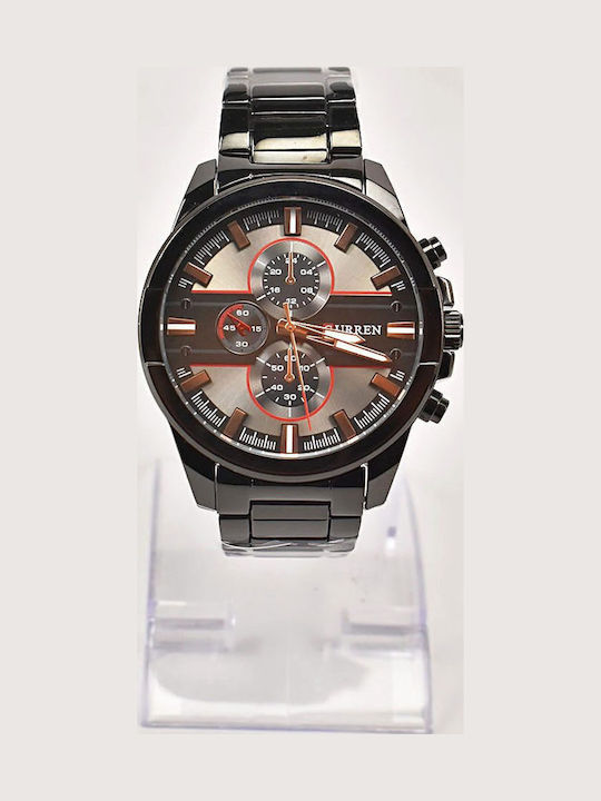 Curren 8274 Men's Watch 45mm Battery with Black Metal Bracelet
