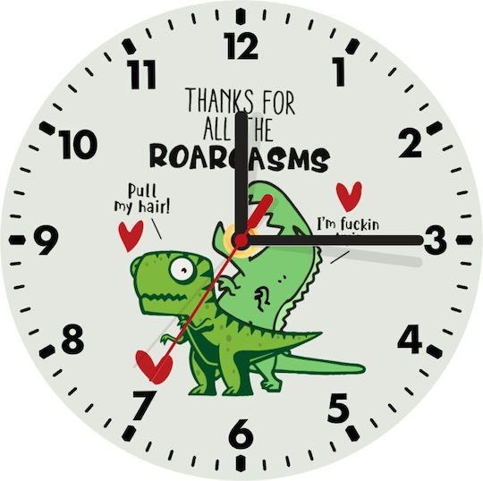 Koupakoupa Thanks For All The Roargasms Wanduhr Hölzernes Weiß Ø20cm
