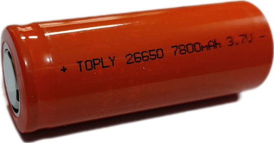 Topfly Rechargable Battery 26650 Li-ion 7800mAh 3.7V 1pcs