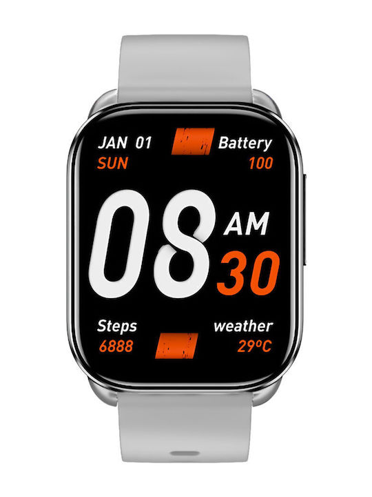 QCY Gs S6 Smartwatch με Παλμογράφο (Γκρι)