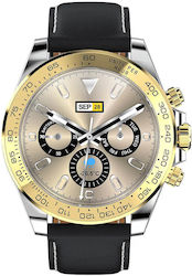 Microwear AW13 Smartwatch με Παλμογράφο (Black Gold)