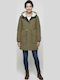 Kurz Damen Puffer Jacke für Winter Khaki