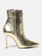 InShoes Leather Women's Ankle Boots Gold