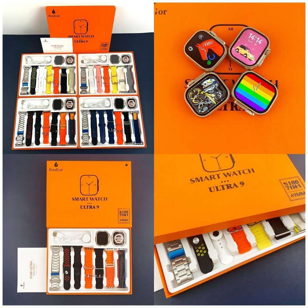 Fendior S100 Ultra 7in1 Ultra Smartwatch mit Pulsmesser (Silber