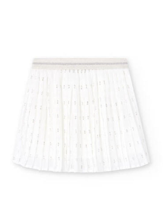 Kids' Tulle Pleated Skirt White