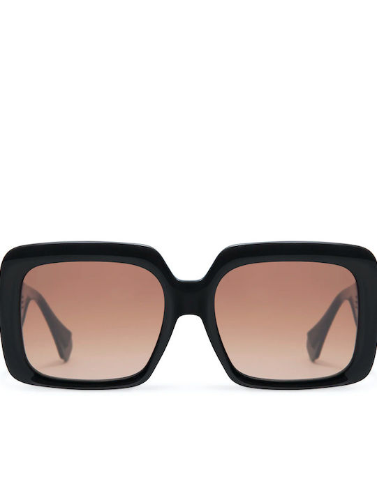 Gigi Barcelona Women's Sunglasses with Black Plastic Frame and Brown Gradient Lens 6881/1
