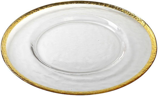 Espiel Plate Shallow Glass Transparent with Diameter 33cm