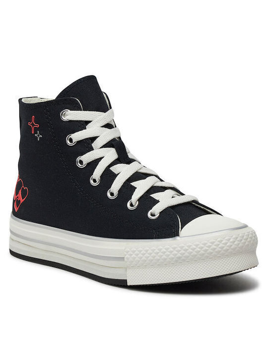 Converse Παιδικά Sneakers High Μαύρα