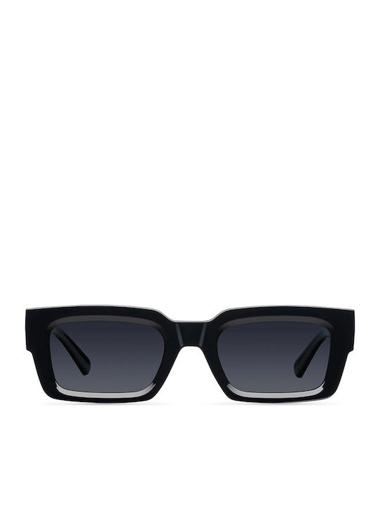 Meller Unisex Sunglasses with Black Plastic Frame and Black Lens
