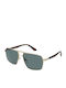 Invu Men's Sunglasses with Gold Metal Frame and Green Lens