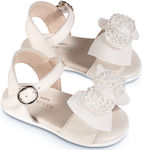 Babywalker Βαπτιστικά Δερμάτινα Πέδιλα Ivory