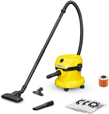 Karcher WD 2 Plus V-12/6/18/C Σκούπα Υγρών / Στερεών 1000W με Κάδο 12lt