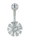 Akzent Bauchnabel Piercing aus Stahl 1,6 mm Silber