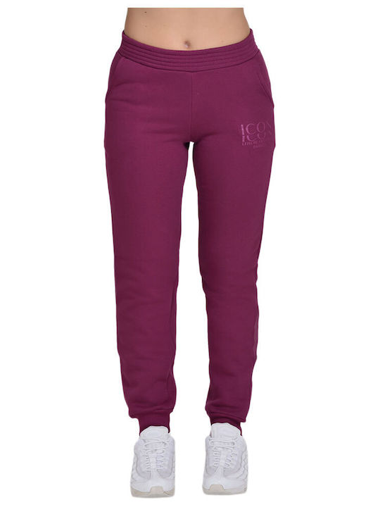 Target Pantaloni de trening pentru femei cu cauciuc Fuchsia Fleece