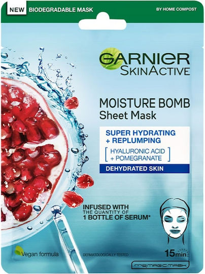 Garnier SkinActive Moisture Bomb Sheet Μάσκα Προσώπου για Αναζωογόνηση / Ενυδάτωση 28gr