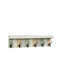 Espiel Wooden Wall Hanger with 6 Slots White 88x21.5x11cm 4pcs