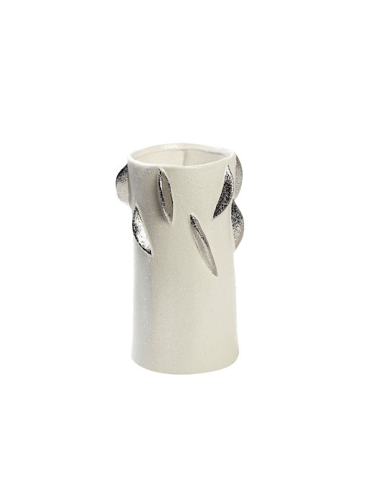 Espiel Decorative Vase Φυλλα White 28cm