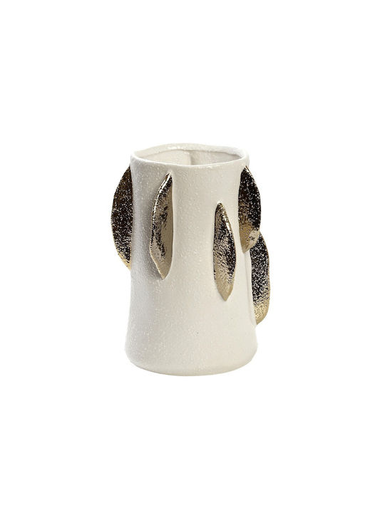 Espiel Decorative Vase Φυλλα White 22.5cm