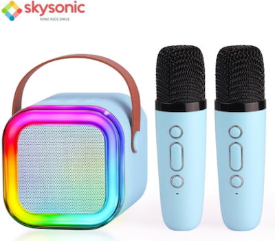 Skysonic Sistem Karaoke cu Microfoane Fără Fir Skysonic K8 în Culoare Albastru deschis