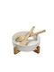 Espiel Wooden Salad Bowl with Salad Spoons White 26.7x26.7x9.8cm 6pcs