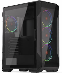 Krux KRXD001 Gaming Midi Tower Κουτί Υπολογιστή με RGB Φωτισμό Μαύρο