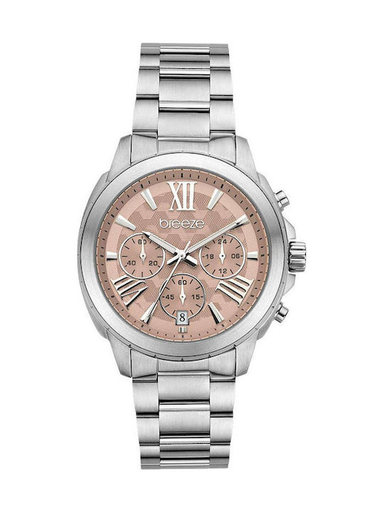 Breeze Women's Watch Chronograph with Silver Metal Bracelet