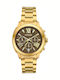 Breeze Damen Uhr Chronograph mit Gold Metallarmband
