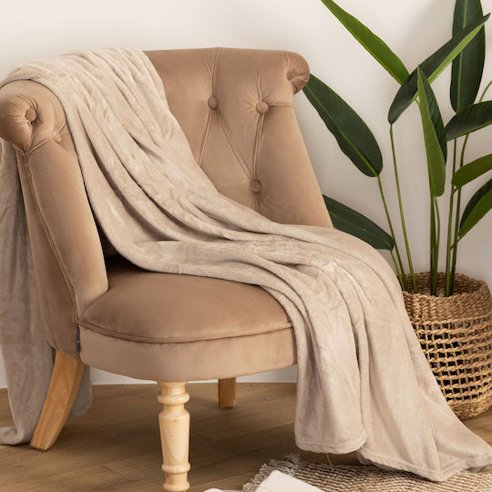 Ριχτάρι Πολυθρόνας Fleece 130x180εκ. Linen 156047D Ριχτάρι Πολυθρόνας Fleece 130x180εκ. Linen 156047D