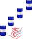 Set Car Tire Valve Caps Blue 4pcs