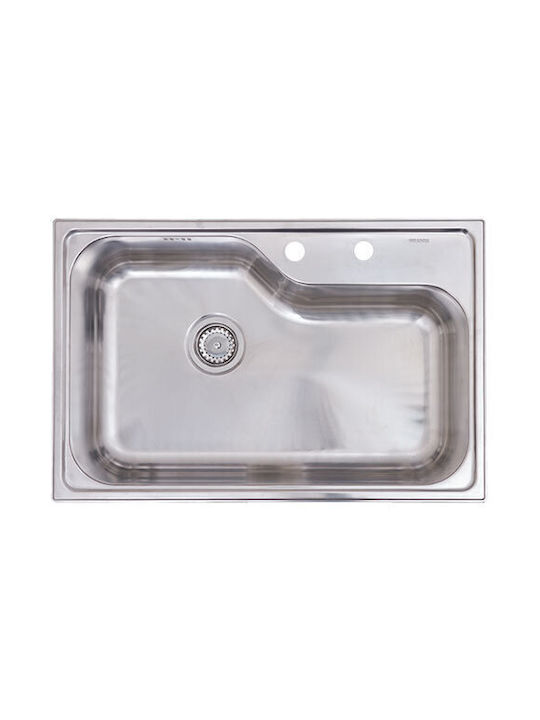 Kolossos Vasul Chiuvetă Inox cu robinet L78xW51cm Argintiu