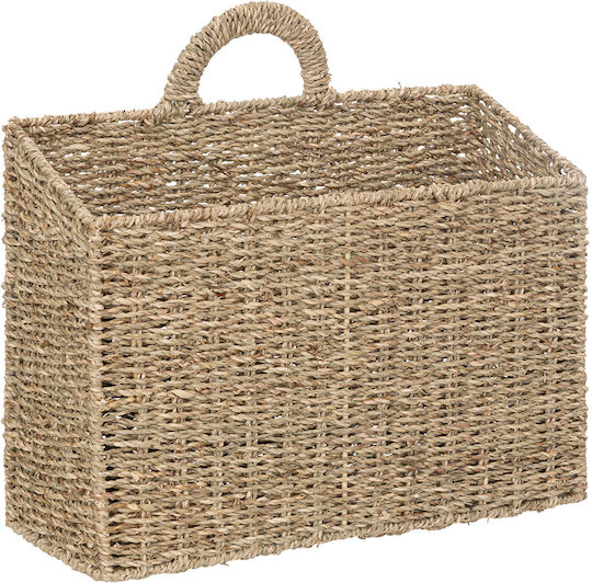 A-s Καλάθι Αποθήκευσης Ψάθινο Μπεζ 37x14x40cm