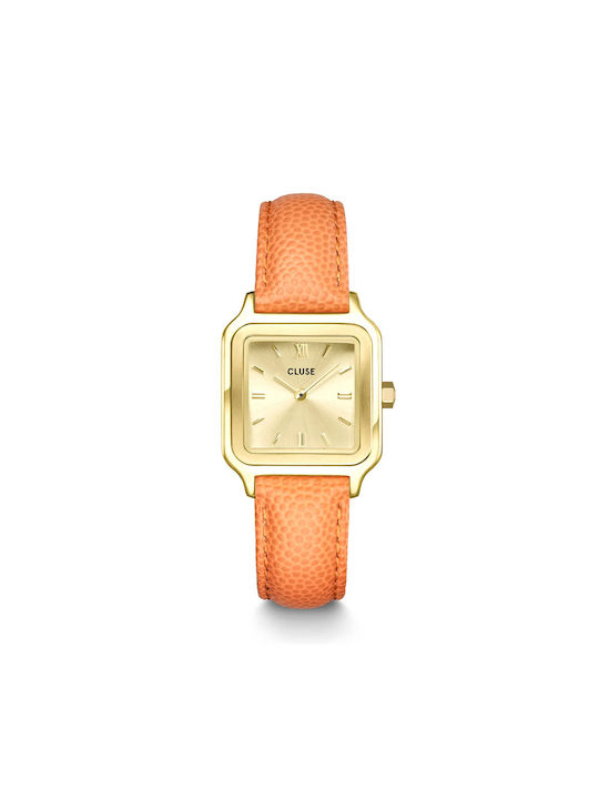 Cluse Gracieuse Petite Uhr mit Orange Lederarmband