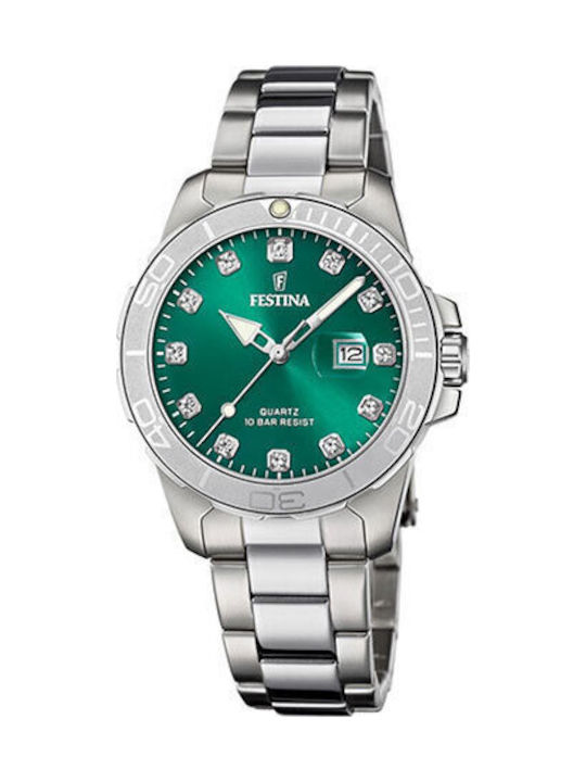 Festina Γυναικείο Ρολόι 34.5mm Μπαταρίας με Αση...