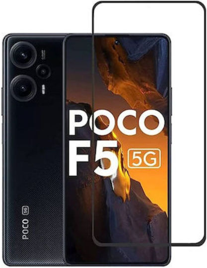 9h 5D 0.3mm Full Glue Full Face Tempered Glass Black (Poco F5)