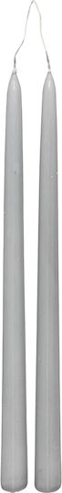 Decorative Candle A-s Hugo Taper Grey 30cm 2 Pieces