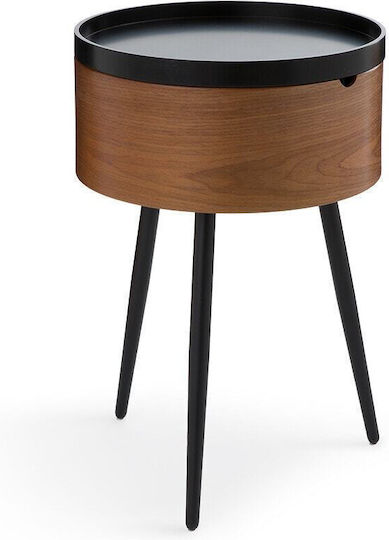 Nachttisch Holz Schwarz 38x38x57.2cm