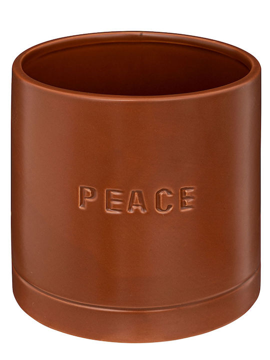 Planter Ceramic Brown 13x13x14cm.