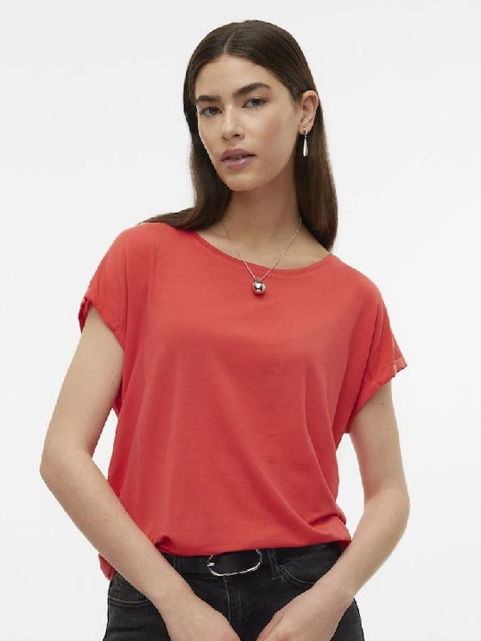 Vero Moda Damen Bluse Kurzärmelig Burgundisch