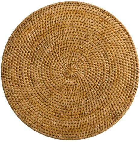 Round Rattan Placemat Brown