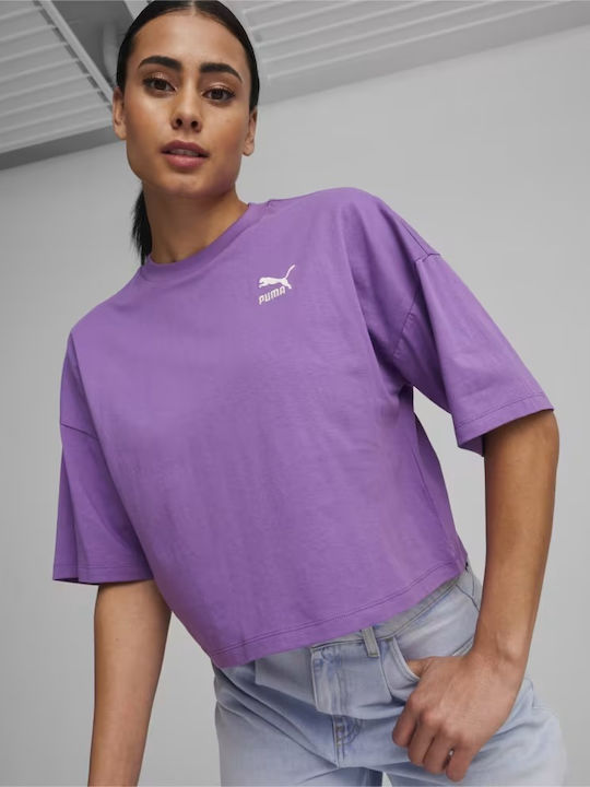 Puma Better Classics Femeie Supradimensionat Tricou Violet