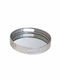 Zen Collection Metallic Rectangular Decorative Tray Silver/White 35.8x35.5x5.1cm