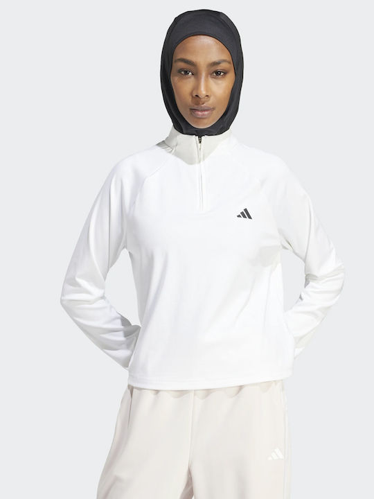 Adidas Essentials Γυναικεία Αθλητική Μπλούζα Μακρυμάνικη Λευκή