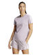 Essentials 3-Stripes Дамска Спортна T-shirt На Райета Лилава