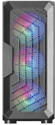 Mars Gaming MC-TOR Gaming Midi Tower Computer Case with RGB Lighting Black