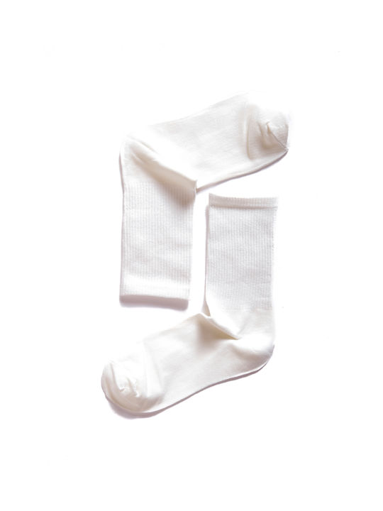 Comfort Women's Solid Color Socks White